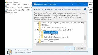windows 10: activer client CIFS SMB1