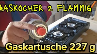 Campingkocher 2 flammen / Gaskocher Gaskartusche 227 g einsetzen