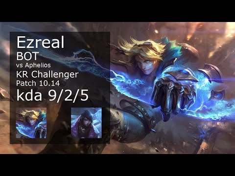 Ezreal ADC & Braum vs Aphelios & Pantheon - KR Challenger 9/2/5 Patch 10.14 // [롤] 이즈리얼 vs 아펠리오스