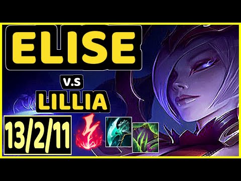 ELISE vs LILLIA - 13/2/11 KDA JUNGLE GAMEPLAY - EUW Ranked GRANDMASTER