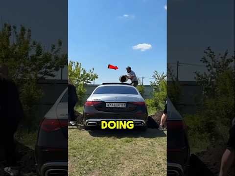 Why Are They Putting Soil in Mercedes Car 🚘 #mercedes #flowers