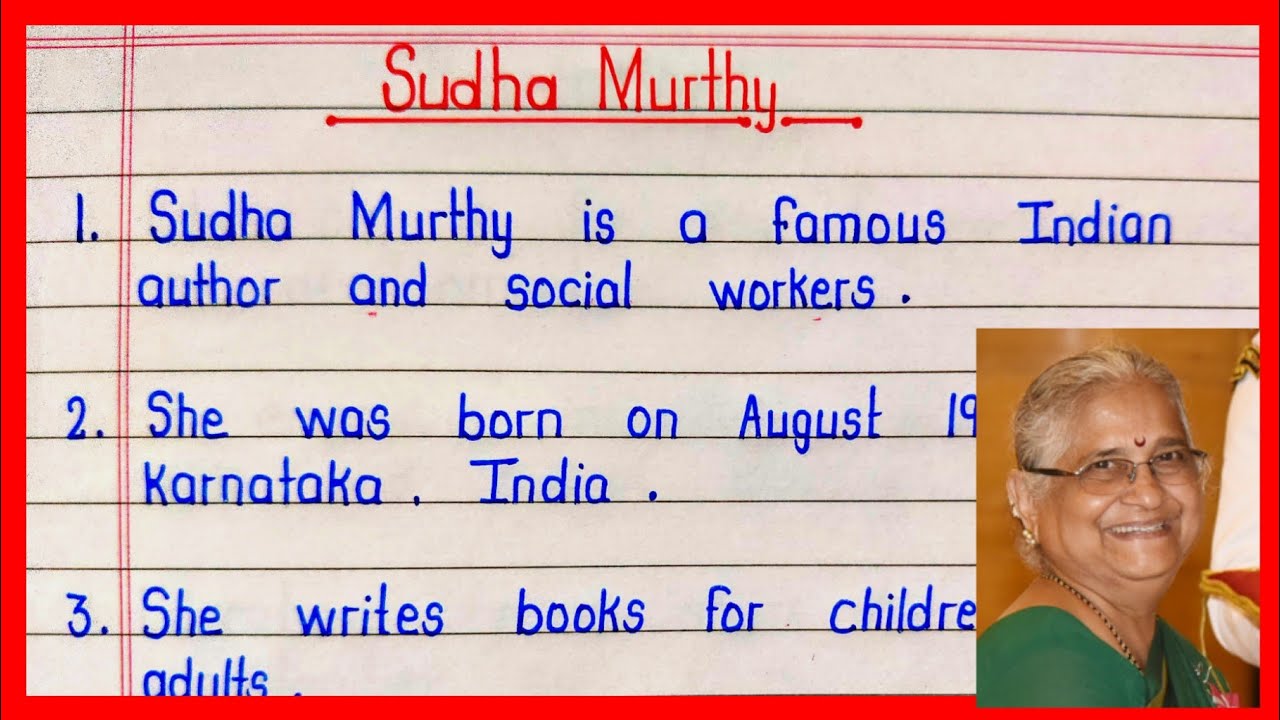 10 Lines Essay on Sudha Murthy in English || 10 Points Essay on Sudha Murthy || Sudha Murthy ||