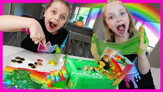 BEST LEPRECHAUN TRAP with SLiME!! 🍀 Kin Tin and Family DIY St. Patricks Day Craft