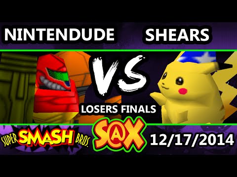 S@X - Shears (Pikachu) Vs. Apex | Nintendude (Samus, Mario) SSB64 Winners Finals - Smash 64