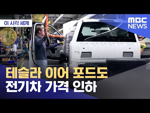 [이 시각 세계] 테슬라 이어 포드도 전기차 가격 인하 (2023.01.31/뉴스투데이/MBC)