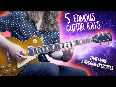 5 FAMOUS GUITAR RIFFS that make AWESOME EXERCISES!