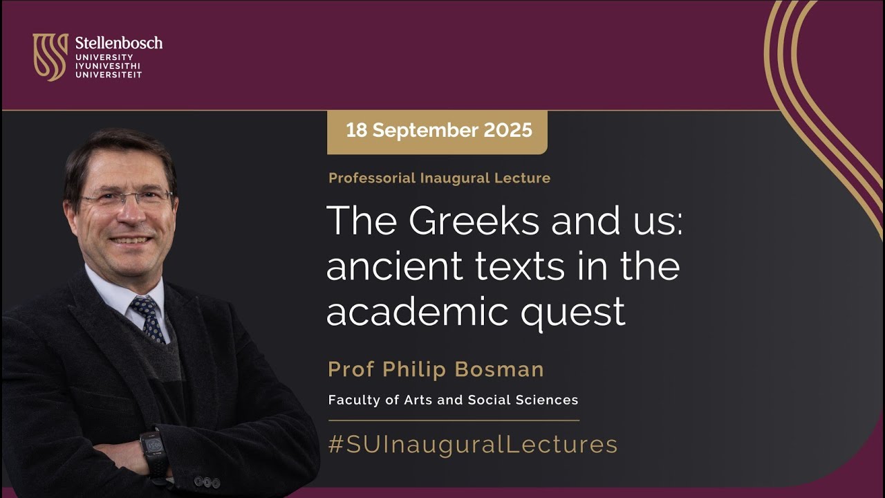 Inaugural Lecture (2025): Prof Philip Bosman