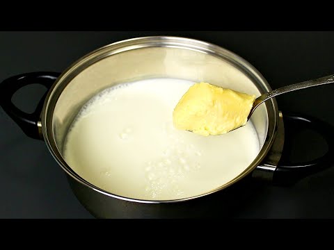 Just add butter to the boiling milk! Homemade cheese recipe in 5 minutes