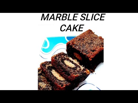 MARBLE SLICE CAKE RECIPE| Eggless Cake #foodie  #cake #spongecake
