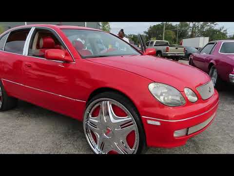 Pearl Red Lexus GS300 on 26' Dub Cream Floater....Florida Classic 2022