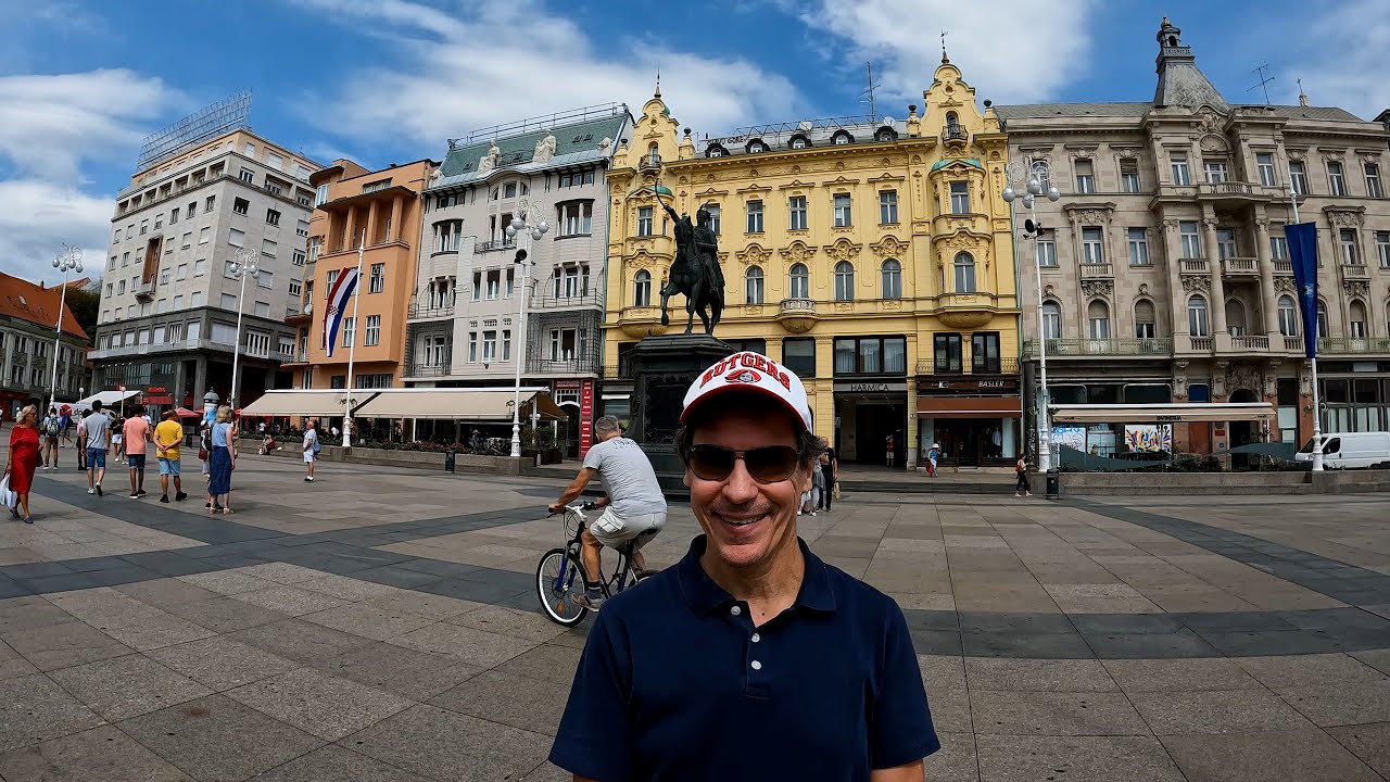 Immersive street-level walking tour through Zagreb City, Croatia, showcasing authentic urban landscapes, local architecture, and the vibrant atmosphere of the city's neighborhoods