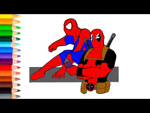 Spider Man and Deadpool Coloring Pages || how to paint Avengers?