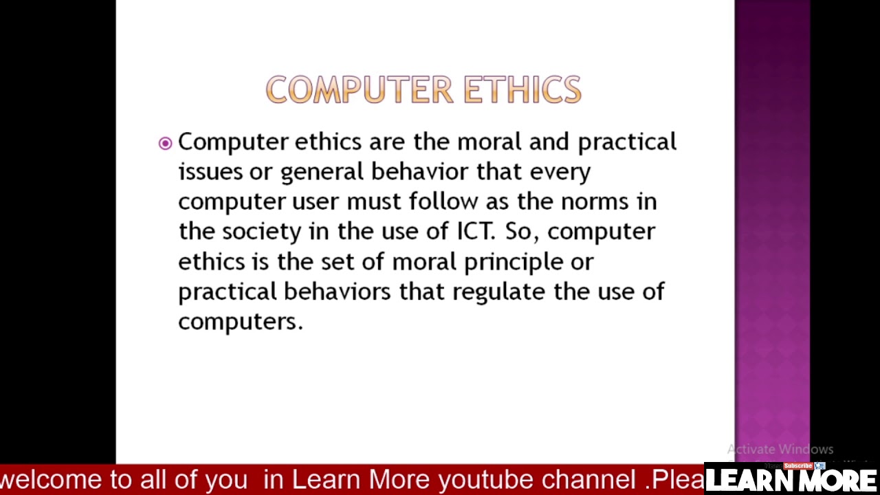 computer ethics and ethical points