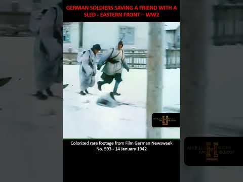 GERMAN SOLDIERS SAVING A FRIEND WITH A SLED   EASTERN FRONT – WW2 #ww2 #wehrmacht   #easternfront