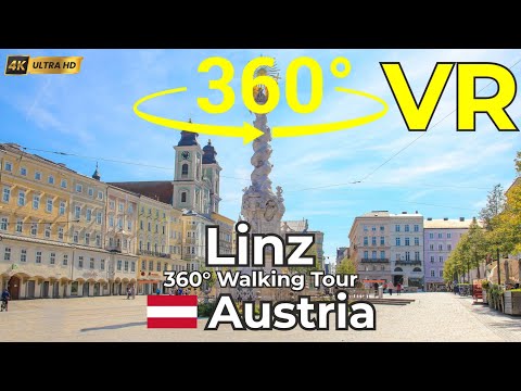 🇦🇹 Linz, Austria – 4K 360 Walking Tour – Scenic City Walk