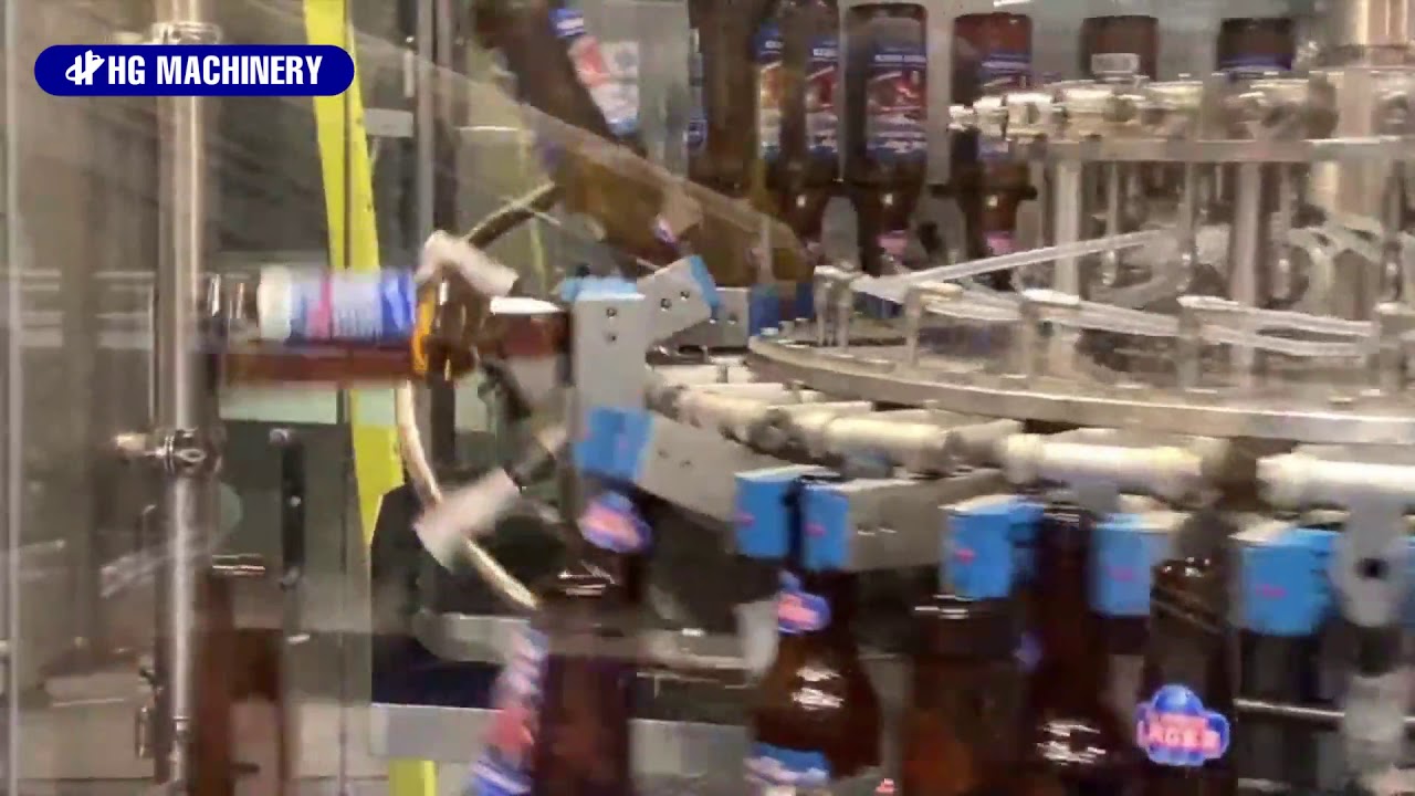 Линия розлива в стеклянные бутылки