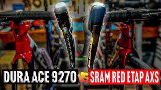 Dura Ace 9270 Vs Sram Red eTap AXS - Slow Motion Shifting Compared Front and Rear