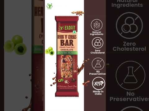 Exofit herbs n cereals bar, packaging type: box