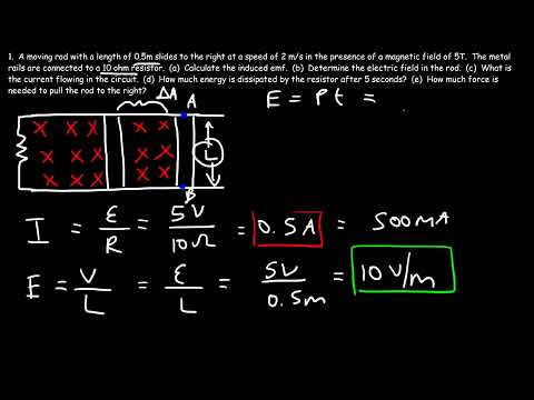 Induced EMF In Moving Conductor, Sliding Bar Generator   Faraday's Law of Electromagnetic Induction