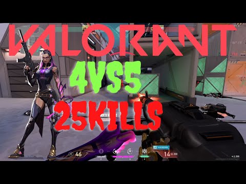 Valorant Reyna 25 Kills Gameplay - 4vs5 Ranked Full Match - No Commentary