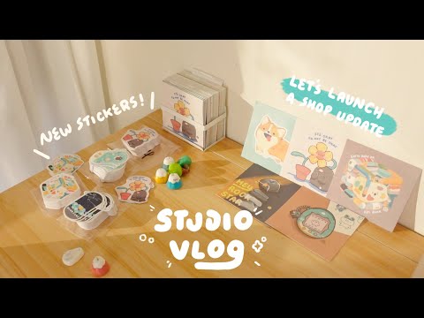 STUDIO VLOG 50 ☆ | tips on making acrylic charms, designing package, new sticker, shop update & more
