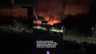 Explozie urmată de un incendiu puternic la CET Vest din Capitală #digi24 #știriledigi24