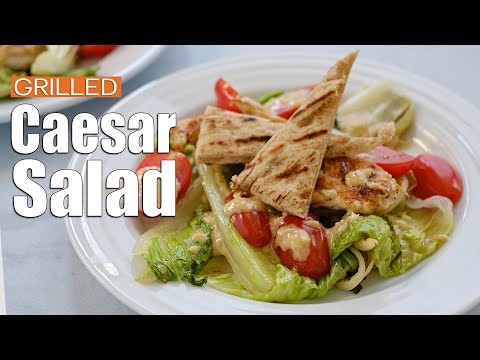 Grilled Romaine and Chicken Caesar Salad