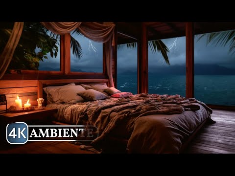 Meeresrauschen bei Sturm & Wind zum Einschlafen und Entspannen | 4K Ambiente