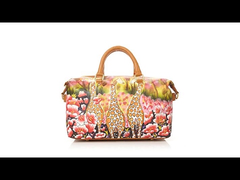 Sharif Leather Handpainted Satchel with Crossbody Strap