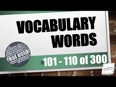 Real Estate Vocabulary 1 20 of 300 Real Estate Exam Prep Videos