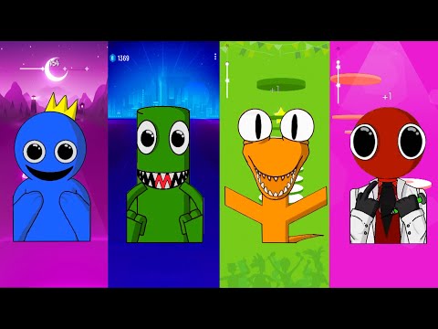 Rainbow Friends: Blue(Dance Monkey) x Green(Enemy) x Orange(Believer) x Red(Monster) by Bemax