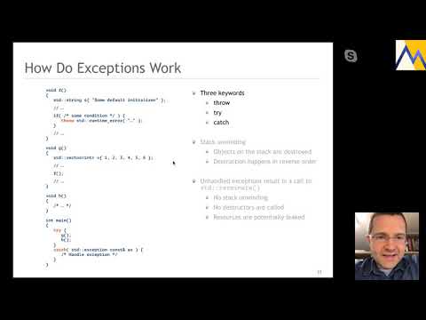 [MUC++] Klaus Iglberger - "Back to Basics: Exceptions" (Virtual)