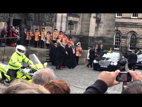 Princess Anne Comes Out of Church Service