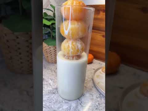Trying popular orange milk jelly 🍊🥛