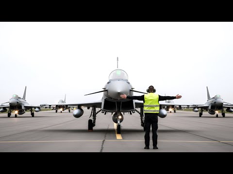 Polen staunt über die Ankunft deutscher Eurofighter Typhoon auf dem Luftwaffenstützpunkt Malbork!