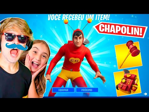 RECEBI a SKIN DO CHAPOLIN COLORADO antes de chegar no FORTNITE! Pai Também Joga