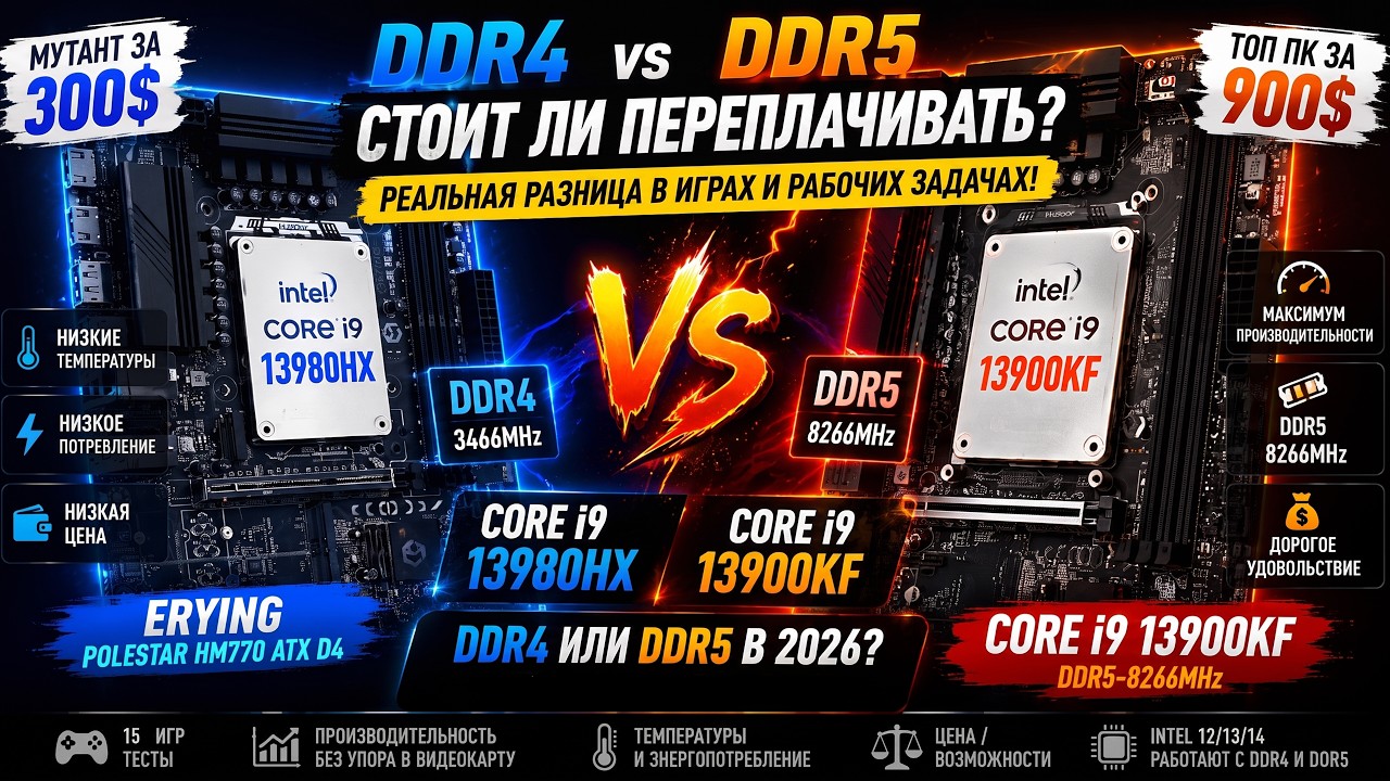 🔥ТОПовый ПК на DDR4 в 2026 🔥Core i9 13980HX + DDR4 против 13900KF + DDR5