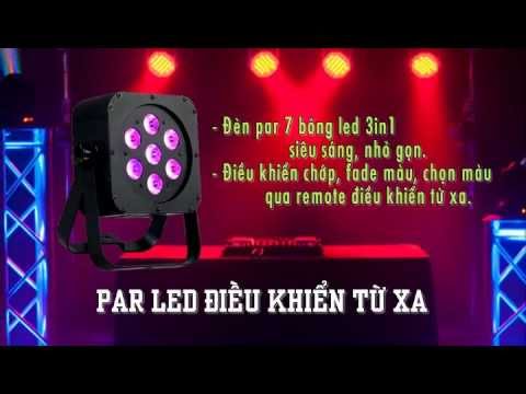 Đèn pha led 20W với hơn trăm màu được điều khiển từ xa bằng remote