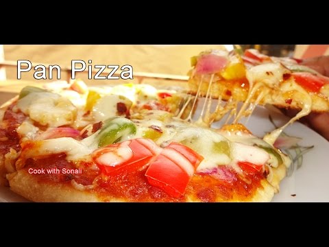 Pan pizza without oven | How to make tawa pizza in gas oven | Pan Pizza by Cook with Sonali