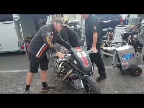 American lifestyle dragrace team Chris Van Nimmen warm up the super twin @santa pod Euro finals