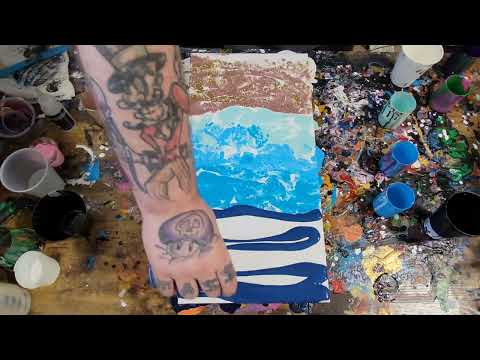 The Beach Fluid Art Acrylic Pour