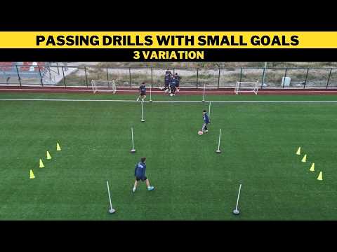 Passing Drills with Small Goals | 3 Variations | Football/Soccer Training