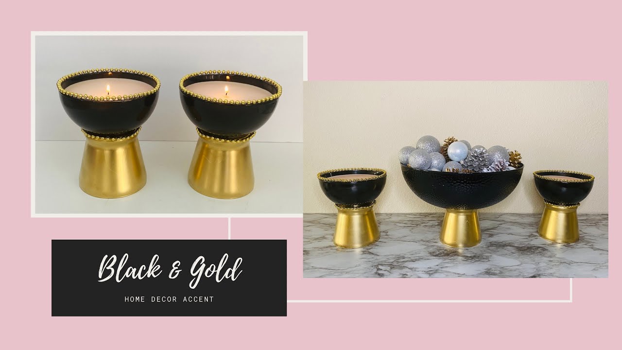 Watch video DIY BLACK AND GOLD ACCENT HOME DECOR | FLOWER VASE AND CANDLE HOLDER BUDGET FRIENDLY Now DIY BLACK AND GOLD ACCENT HOME DECOR | FLOWER VASE AND CANDLE HOLDER BUDGET FRIENDLY
