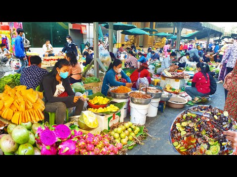 Routine Foods & Life In Our Cambodian Wet Market - Market Food Show @ Boeng Trabaek Market
