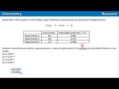 Acafe 2021-2 Medicina Q38 - Lei cinética