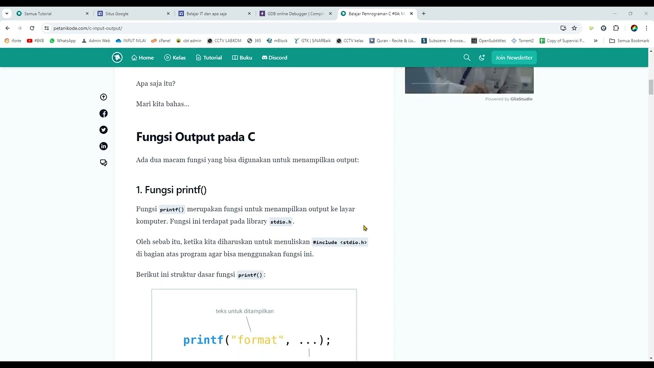 Belajar Pemrograman C #04  Mengenal Fungsi Input dan Output pada C   part 1