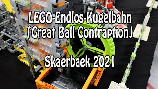 LEGO-Endlos-Kugelbahn: Great Ball Contraption Skaerbaek 2021 (GBC)