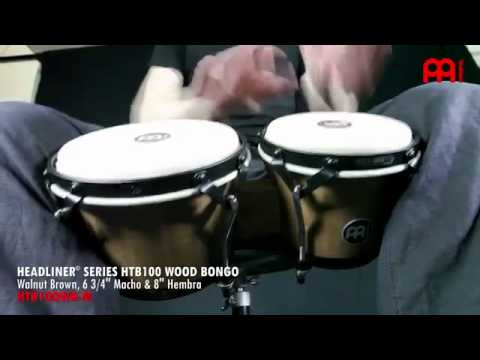 Meinl HTB100WB-M Headliner Designer Wood Bongo, Walnut Brown