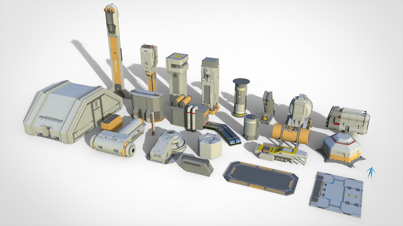 Sci-fi Architecture kitbash 59 3D Model