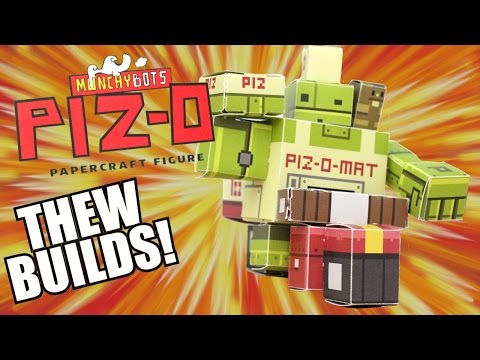 Thew builds Munchybots Piz-O! Papercraft robot fun time!